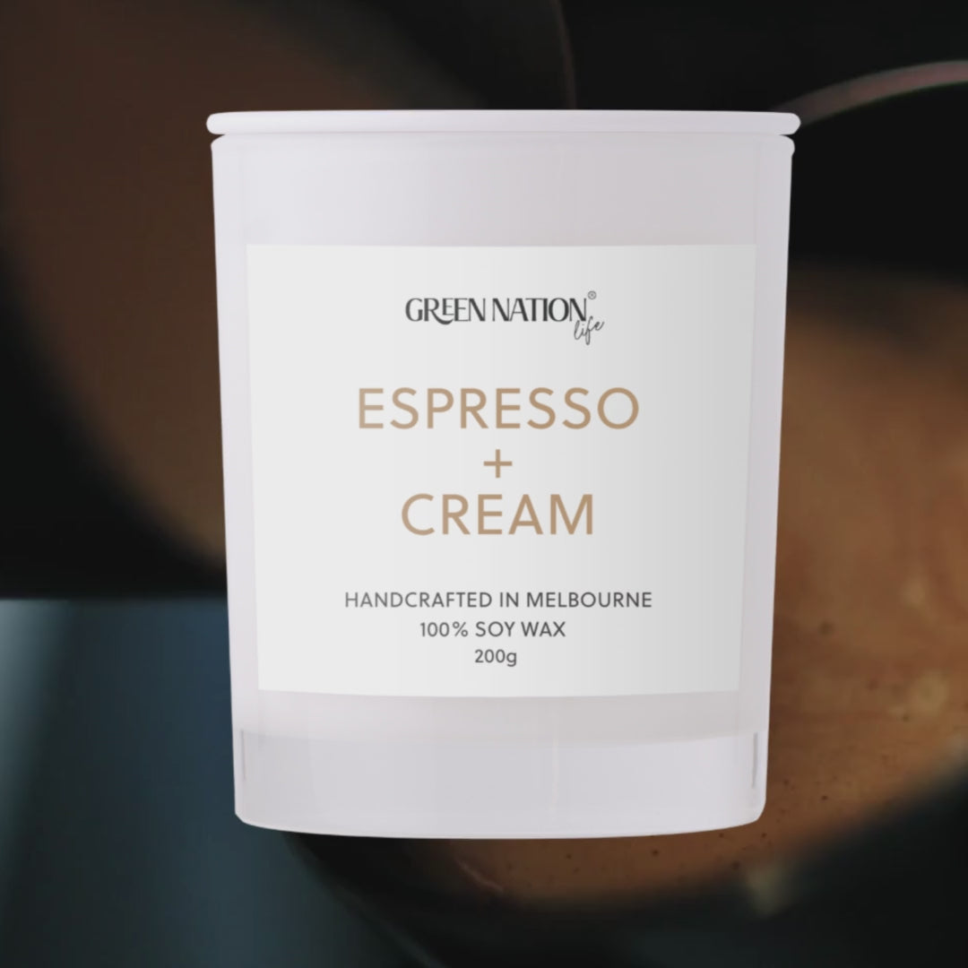 Soy Wax Candle 200gm - Espresso + Cream