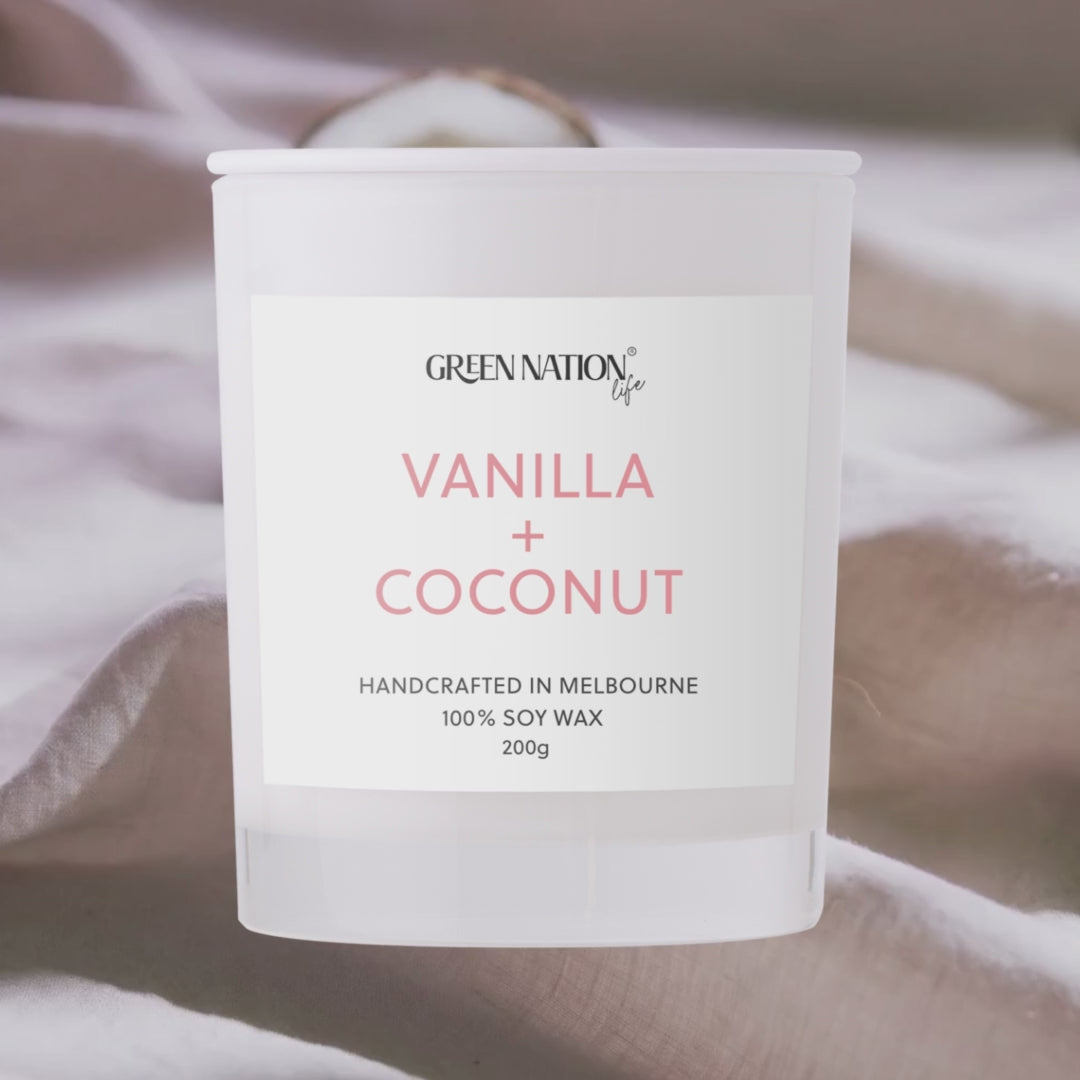 Soy Wax Candle 200gm - Vanilla + Coconut