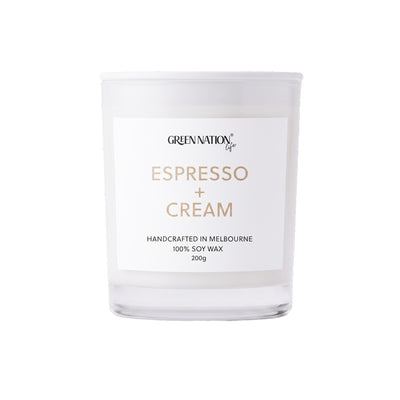 Soy Wax Candle 200gm - Espresso + Cream