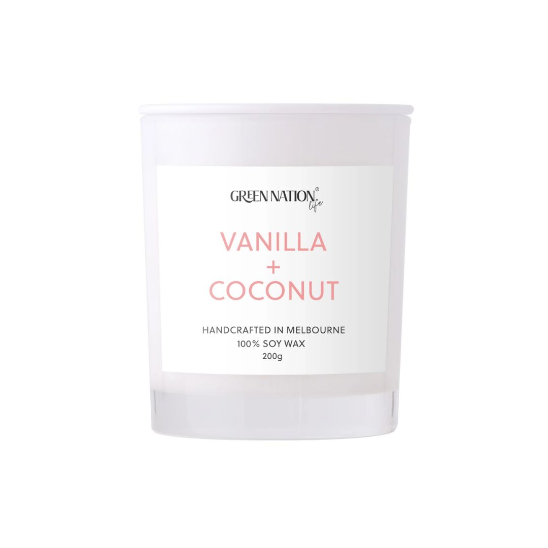 Soy Wax Candle 200gm - Vanilla + Coconut